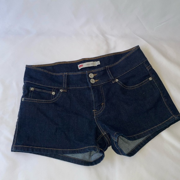 Levi Shorty Short Dark Denim Jean Shorts - Picture 2 of 6